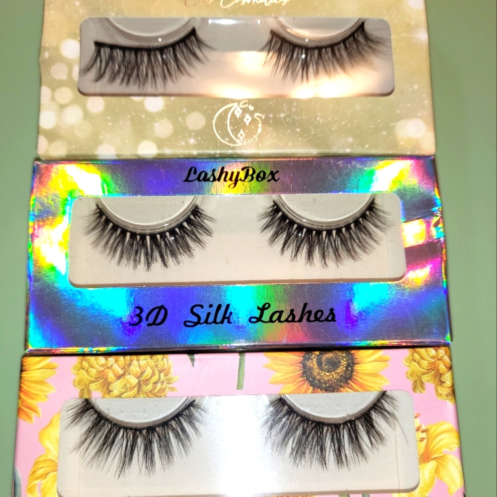 3 set of lashy box slik lashes